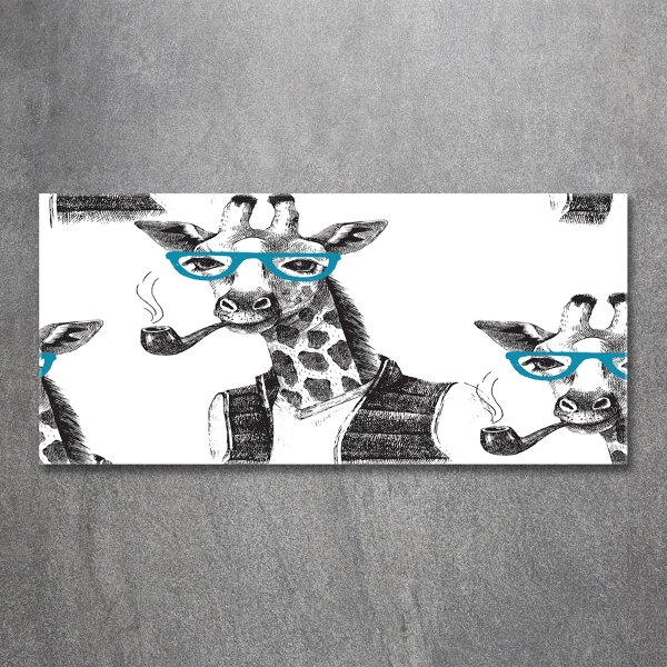 Bild auf glas Giraffe mit Brille