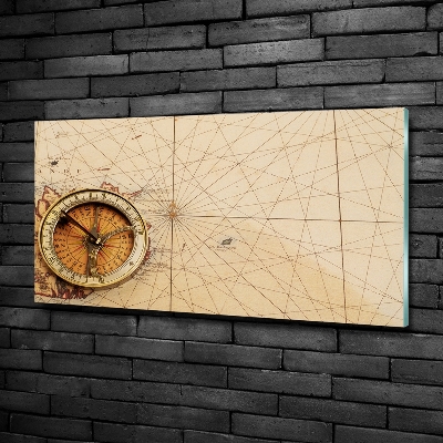 Bild auf glas Kompass auf der Karte