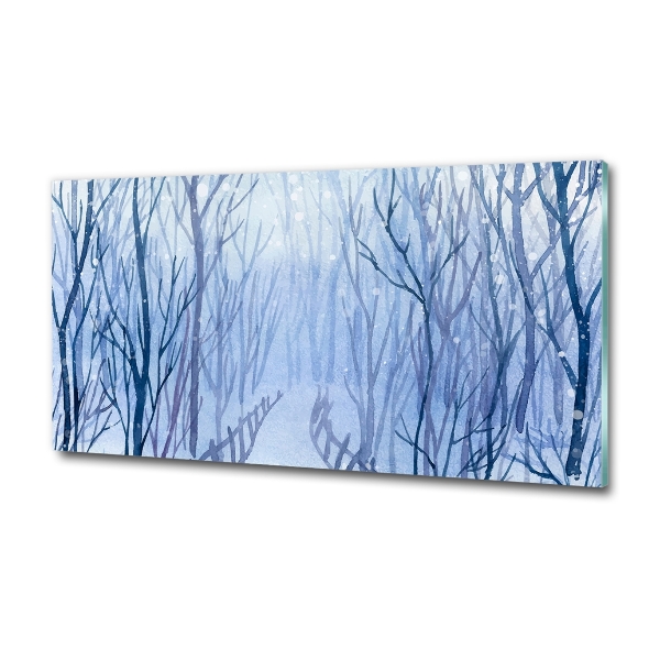 Foto glasbild Wald im Winter