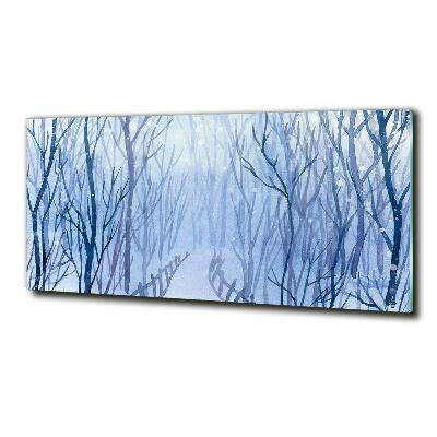 Foto glasbild Wald im Winter