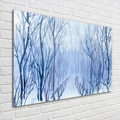 Foto glasbild Wald im Winter