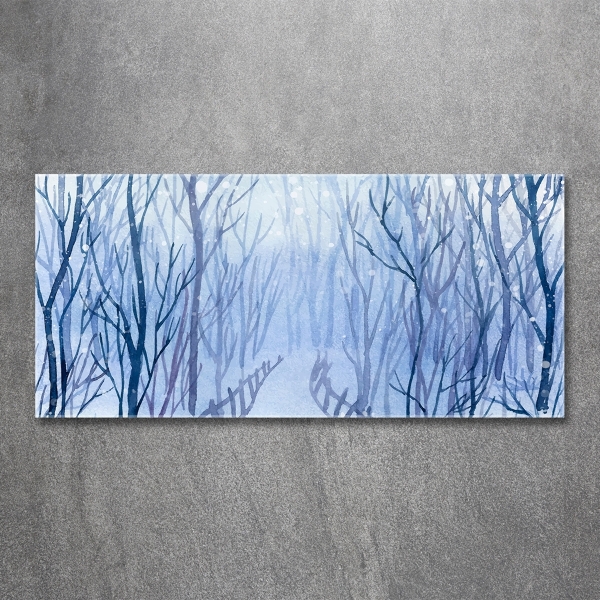 Foto glasbild Wald im Winter