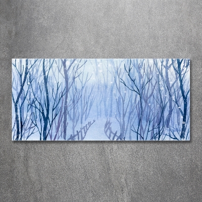 Foto glasbild Wald im Winter