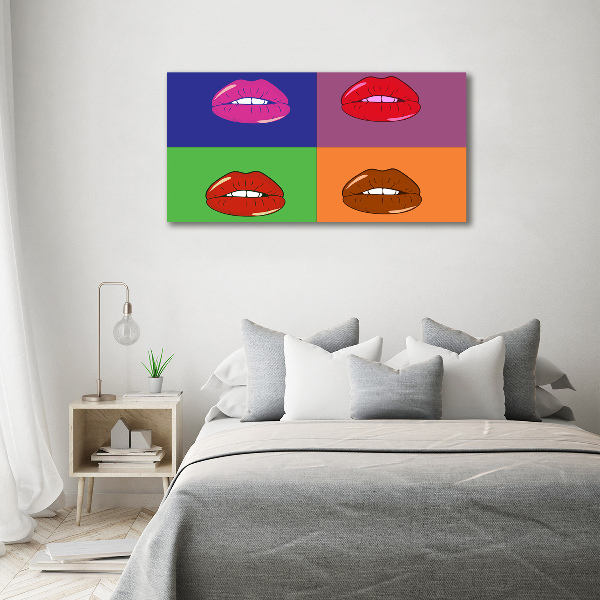 Foto glasbild Bunte Lippen