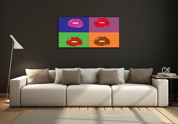 Foto glasbild Bunte Lippen