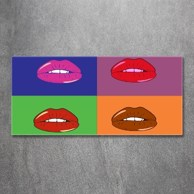 Foto glasbild Bunte Lippen