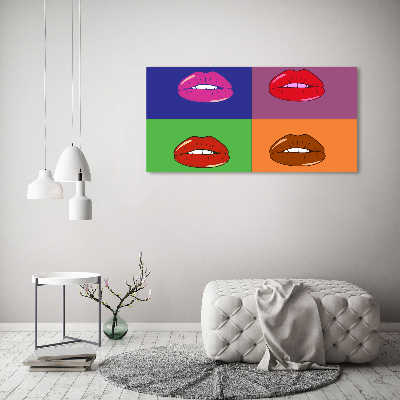 Foto glasbild Bunte Lippen