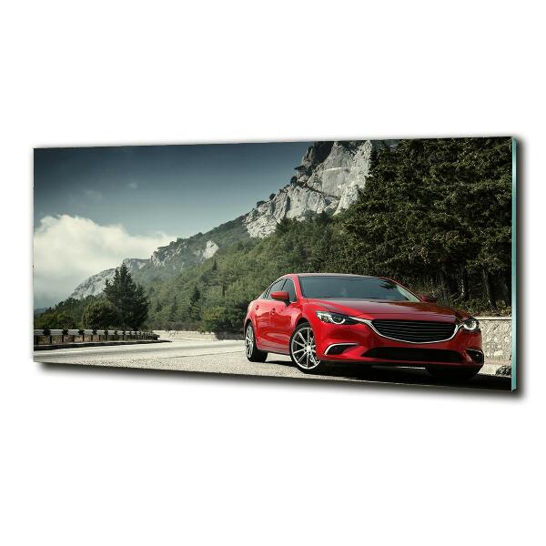 Foto glasbild Auto in den Bergen