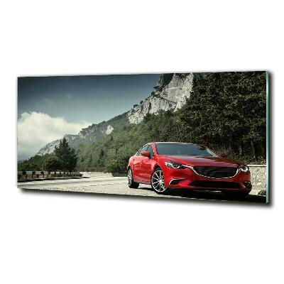 Foto glasbild Auto in den Bergen