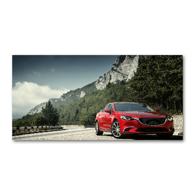 Foto glasbild Auto in den Bergen