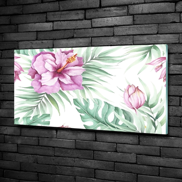 Glasbild Hawaiianische Blumen