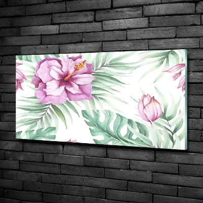 Glasbild Hawaiianische Blumen
