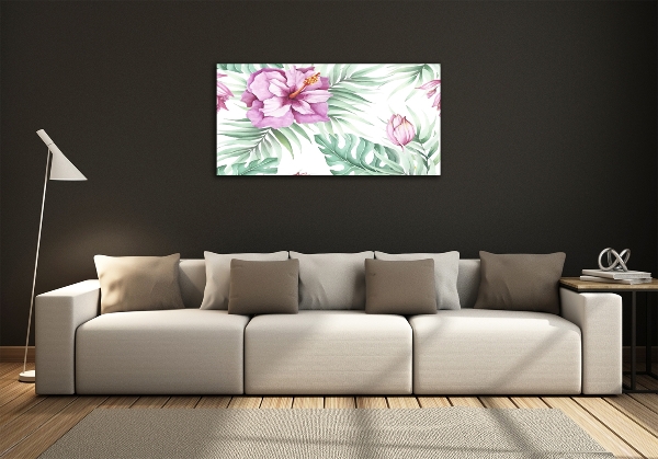 Glasbild Hawaiianische Blumen