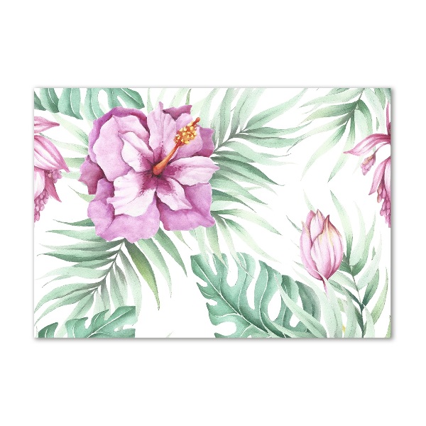Glasbild Hawaiianische Blumen