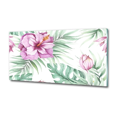 Glasbild Hawaiianische Blumen