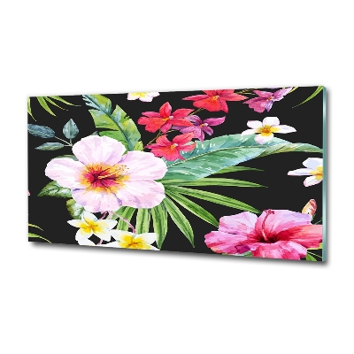 Foto glasbild Hawaiianische Blumen