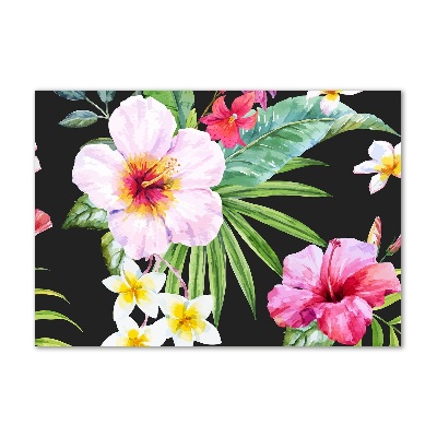 Foto glasbild Hawaiianische Blumen