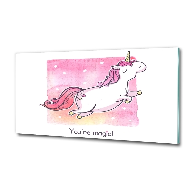 Foto glasbild Rosa Einhorn