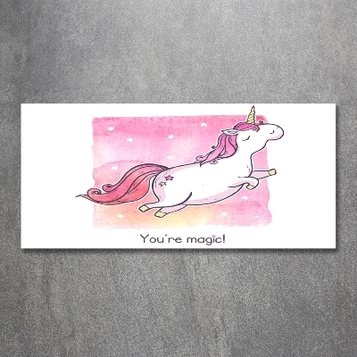 Foto glasbild Rosa Einhorn