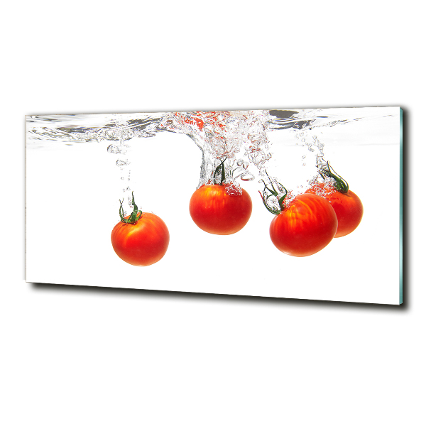 Glasbild Tomaten unter Wasser