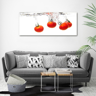 Glasbild Tomaten unter Wasser