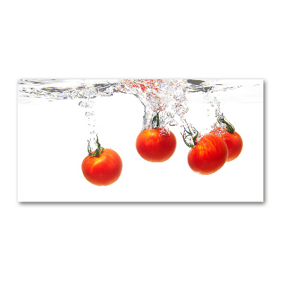 Glasbild Tomaten unter Wasser