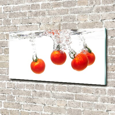 Glasbild Tomaten unter Wasser