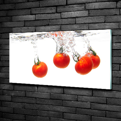 Glasbild Tomaten unter Wasser