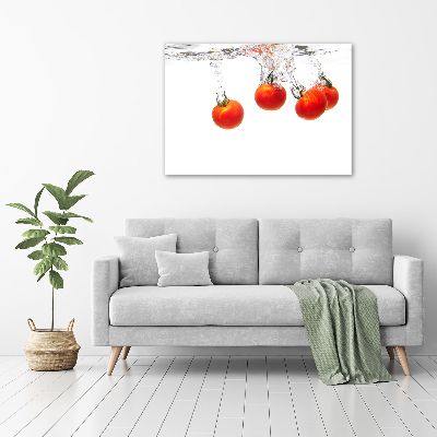 Glasbild Tomaten unter Wasser