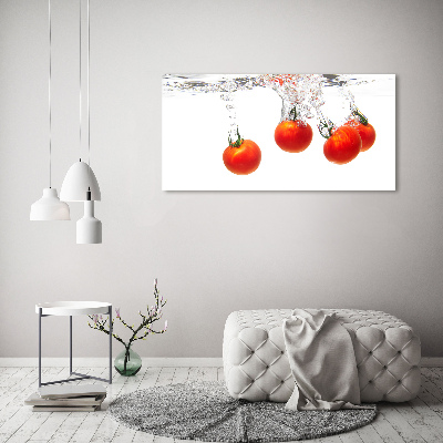 Glasbild Tomaten unter Wasser