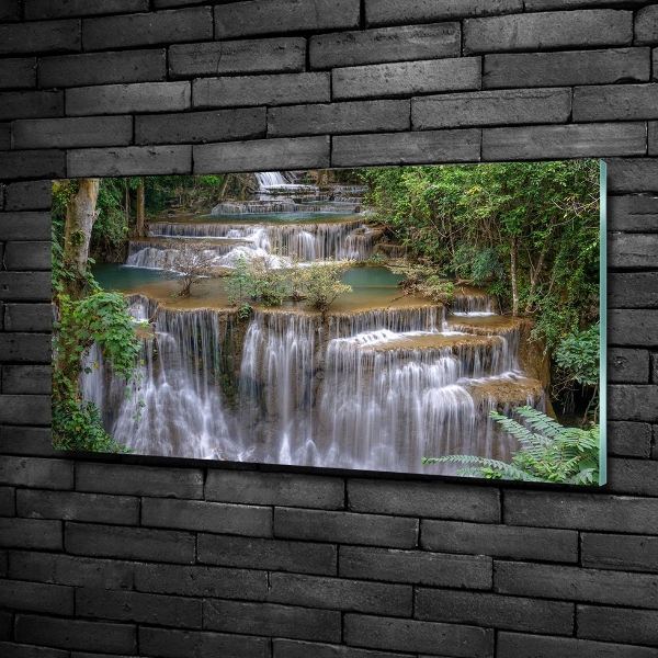 Bild auf glas Wasserfall im Wald