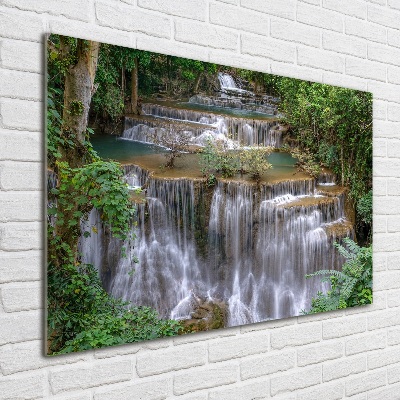 Bild auf glas Wasserfall im Wald