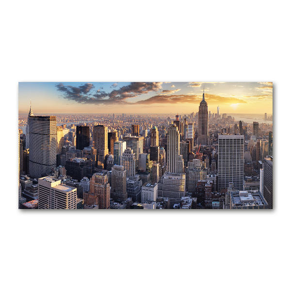 Glasbild New York aus der Vogelperspektive