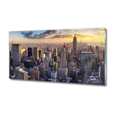 Glasbild New York aus der Vogelperspektive