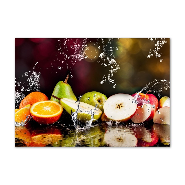 Foto glasbild Obst und Wasser