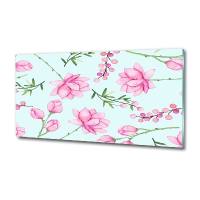 Glasbild Blüten und Beeren