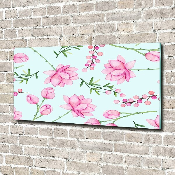 Glasbild Blüten und Beeren