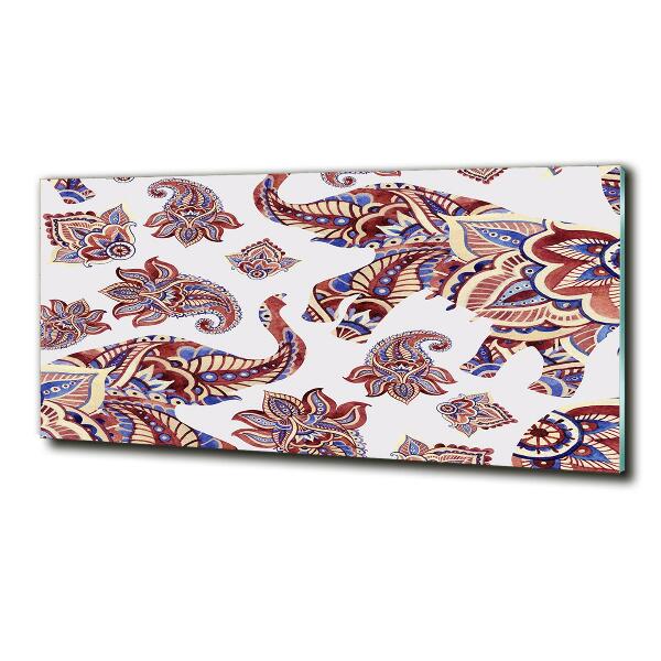 Glasbild Elefantenornamente