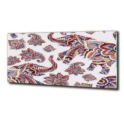 Glasbild Elefantenornamente