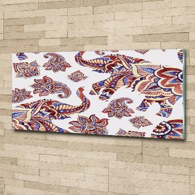 Glasbild Elefantenornamente