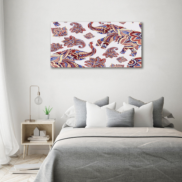 Glasbild Elefantenornamente