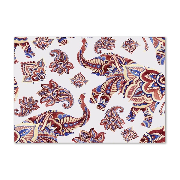 Glasbild Elefantenornamente