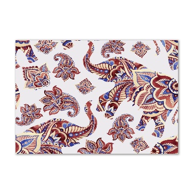 Glasbild Elefantenornamente