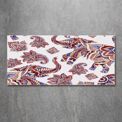 Glasbild Elefantenornamente