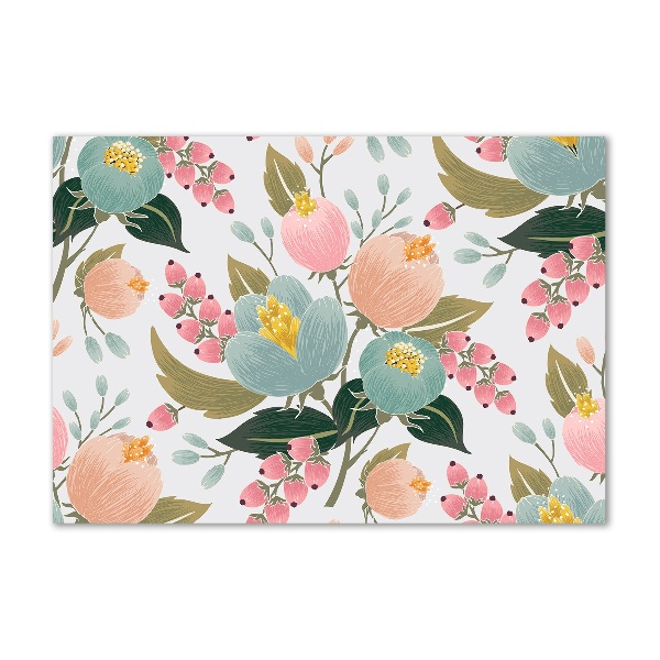 Foto glasbild Blumenmuster