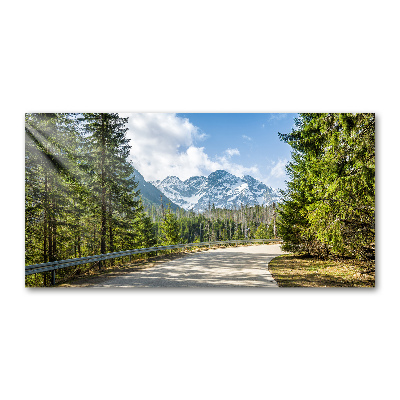 Bild auf glas Tatra-Gebirge-Straße