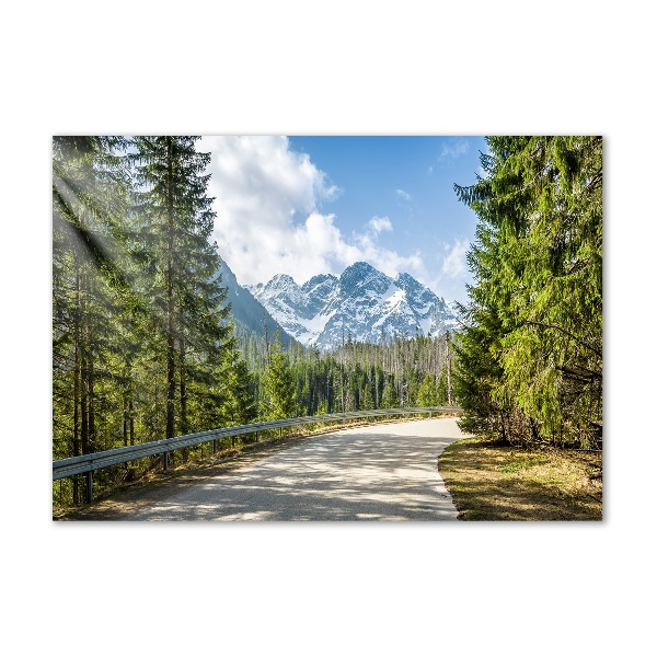 Bild auf glas Tatra-Gebirge-Straße