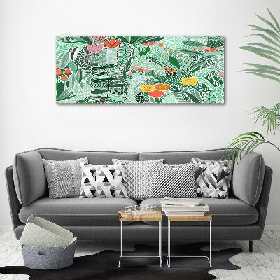 Glasbild Blumenmuster