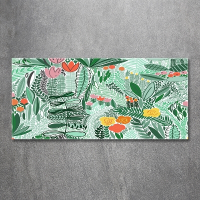 Glasbild Blumenmuster