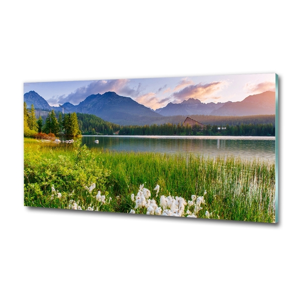 Bild auf glas See in den Bergen